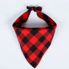 Triangle Fashion Plaid Bandana Wholesale Pet Washable Triangle Plaid Pet Bandanas Adjustable Custom Dog Scarf Bandana