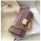Pu Bag Pu Crossbody Bag Hot Sale Lady Alligator Grain PU Crossbody Bag Wholesale PU Crossbody Bag With Golden Chain