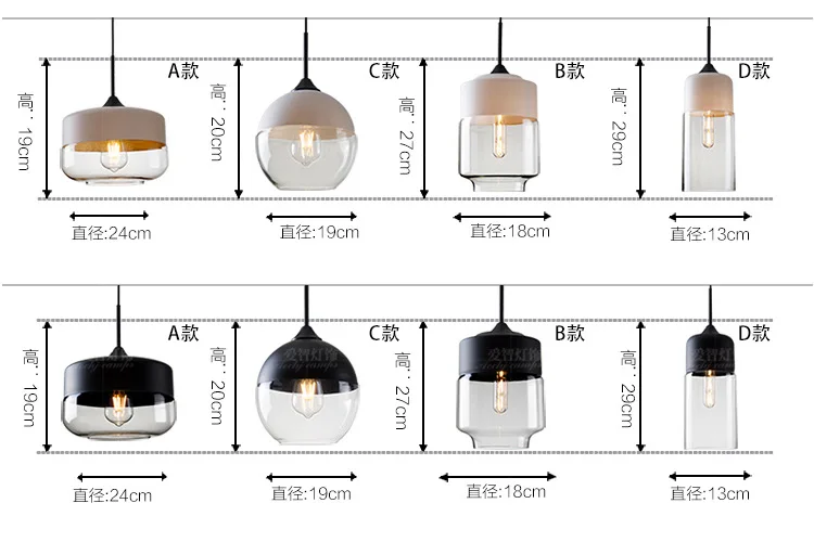 CE VDE Restaurant Decorative Pendant Light Glass Pendant Lamp