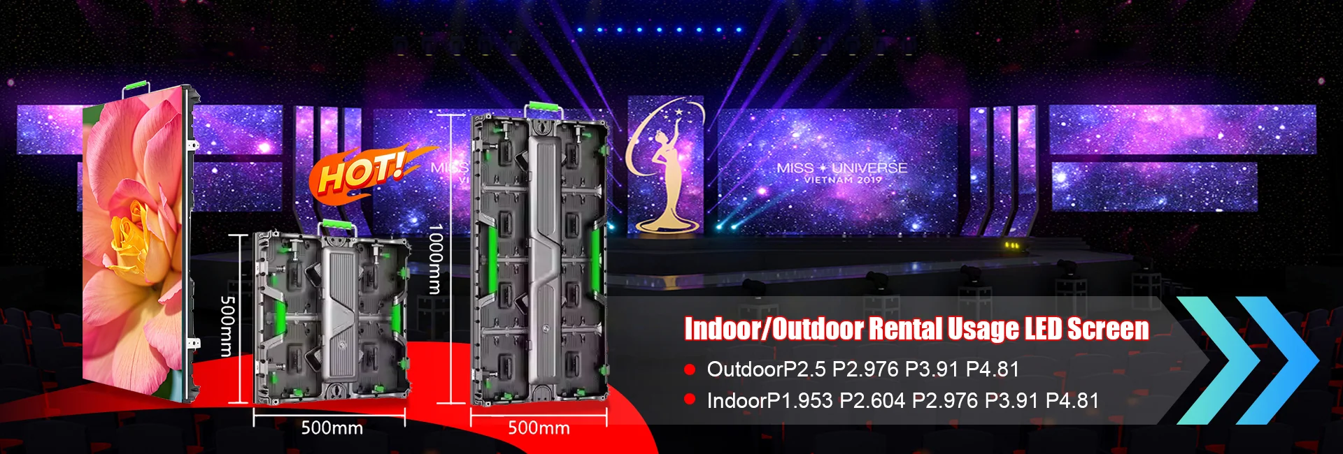 High-quality Unique Design P1.25 4K8K LED Screen Mobile LED Display Quick Installation Portable Rental Video Wall for Live Stage details
