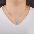Silver Blue Opal Jewelry Wholesale Silver Blue Opal Stone Fire Opal Flip-Flop Pendant Jewelry Necklace