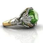 Ring Jade 14K Gold Natural Emerald Gem Ring For Female Fine Women's Jewel Gold Jade Ring