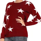 Pullover Plain Women's Pullover Sweaters Long Sleeve Plain Sweater Crew Neck Cute Star Shape Sweaters