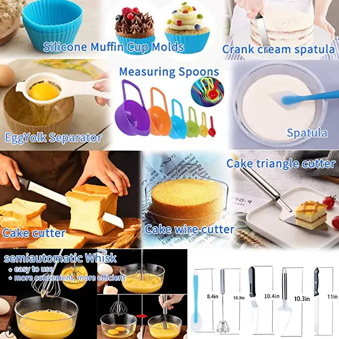 466Pcs Cake Turntables Decoration Accessories Wholesale Stainless Steel Kit Baking Pastry Cake Decorating Tools Set