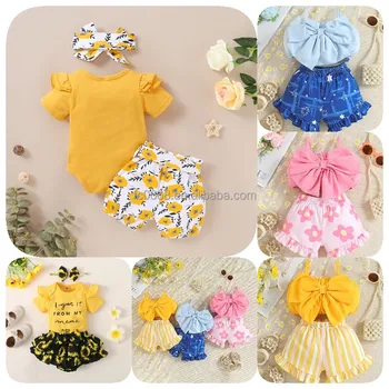 New baby sustainable newborn pure cotton environmental protection suit girl print suit