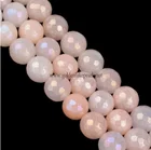 Aventurine Rainbow Coated Pink Aventurine 128 Faceted Rounds