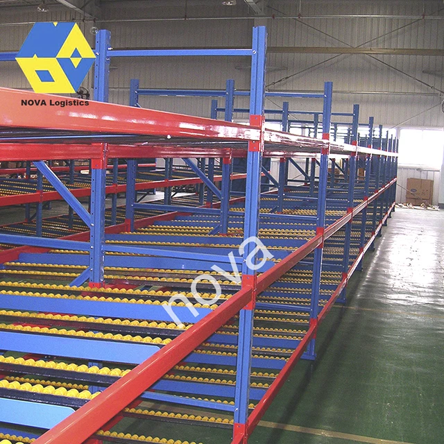 product nova metal rack manufacturer gravity carton flow rack system steel warehouse selective carton flow storage rack-3