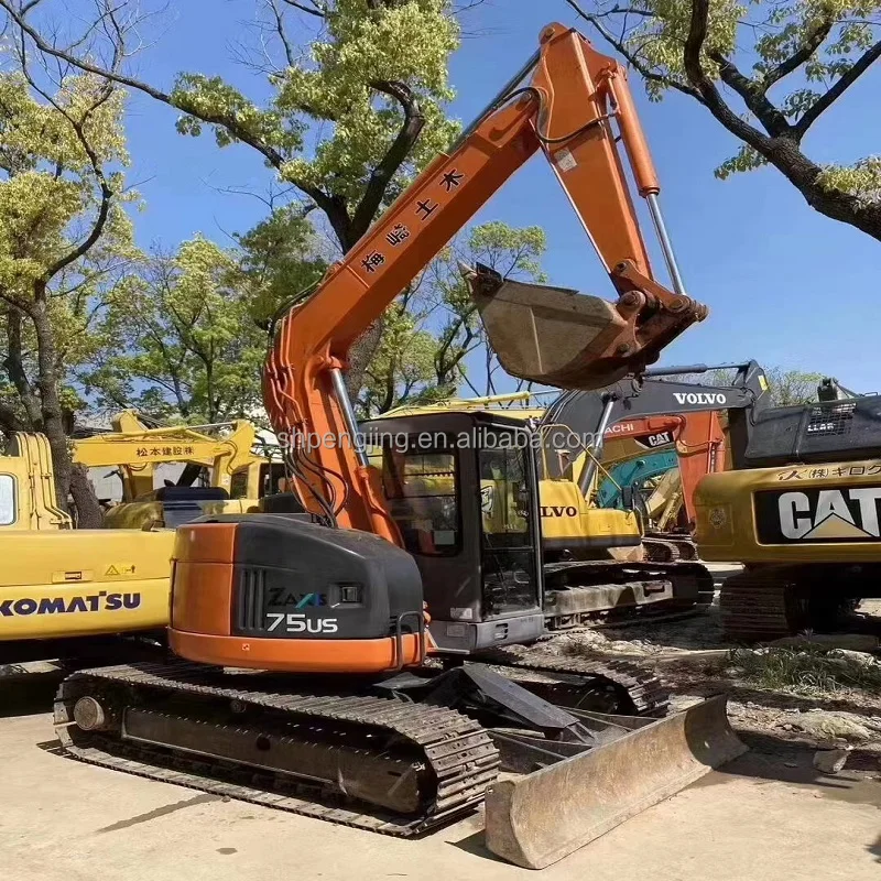 Japan Used Mini And Automatic Hydraulic Cralwer Excavator Hitachi Zx75