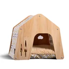 Outdoor Pet House Cat Kitty House Friendly Wood Pet Cat House For Playing And Rest