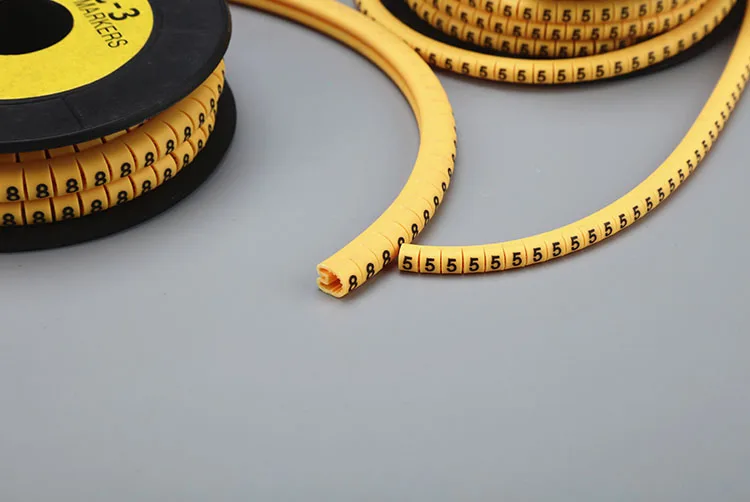 High Quality Good Price Manufactured Cable Marker EC-0 EC-1 EC-2 EC-3 EC-J Yellow Color PVC Material
