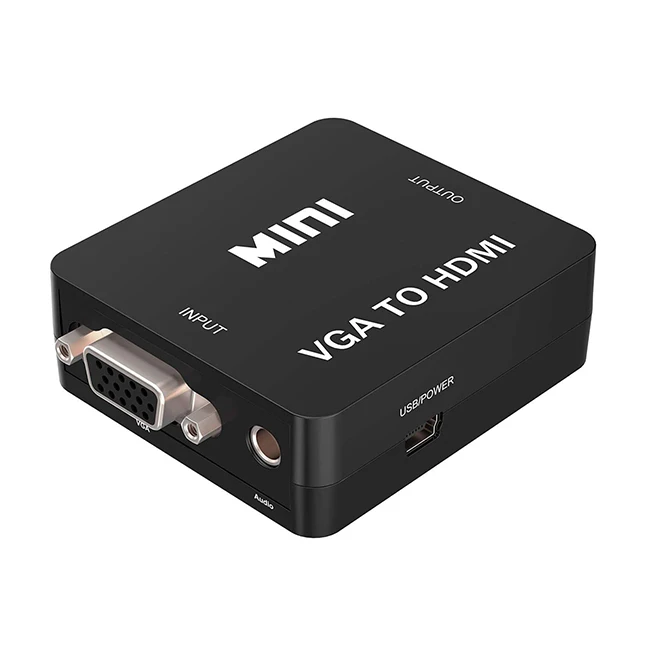 VicTsing VGA to HDMI Converter Adapter,Output 1080P VGA Male to HDMI Female Audio Video Cable Converter Adapter,for HDTV/AV/HDTV Supply a Free USB Cable