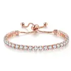 Link Bracelet Fashion Zircon Copper Birthday Stone Adjustable Cuban Link Women Anklet Bracelet