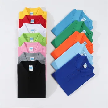 Wholesalecustomprinted logo summer lapel Polo shirt cotton short-sleeved tailored work clothes group sportswear embroidered word
