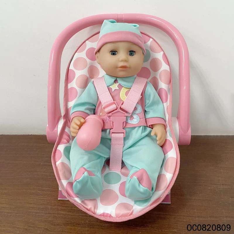 14 inch full body silicone baby dolls cheap with cradle that can feed with a bottle