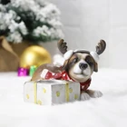 Christmas Holder Wholesale Crafts Person Resin Christmas Ornament Xmas Dog Figurine Candle Holder Polyresin Ornament/