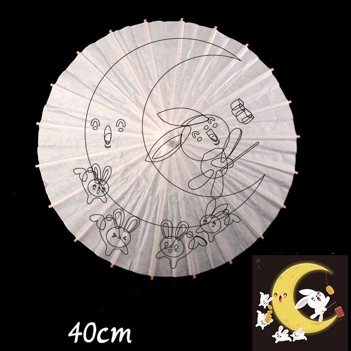 DD1488  Chinese Japanese Children DIY Drawing Umbrella Wedding Decoration Photo Props White Parasol Paper Umbrellas for Crafts
