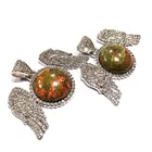 Ruby Shaped Ruby Zoisite Pendant Wholesale Colorful Ruby Zoisite Wing Shaped Pendant