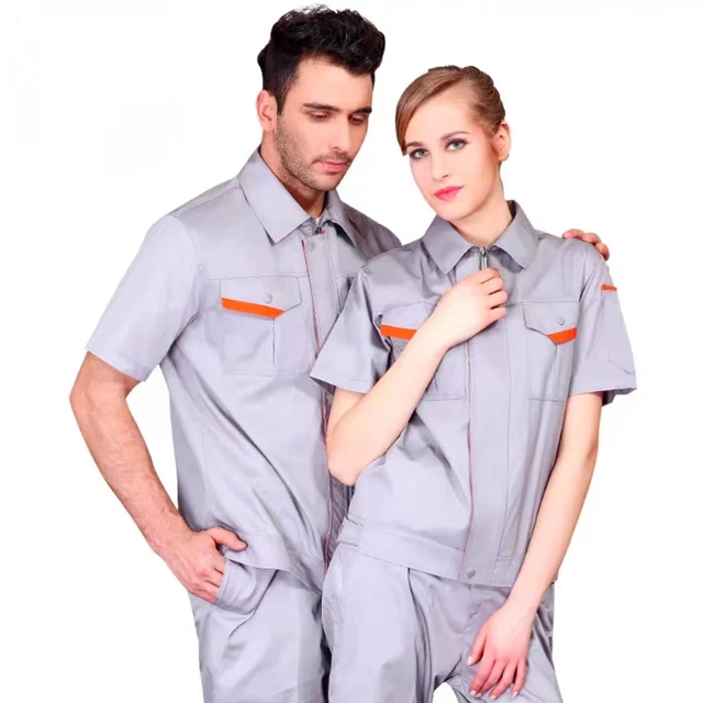 Custom Mechanic Men Summer short sleeve shirt workshop labor insurance uniform jacket engineering clothing