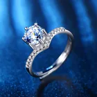 Diamond Ring Factory Jewel Silver Mozambique Diamond Ring Inlaid Mozambique Stone Ring