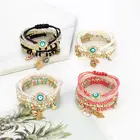 New Design Personalized Diy Turkish Blue Evil Eye Bracelet Femmes Unique Boho Stacked Beaded Jewelry Bracelets Sets 2022