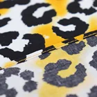 Printed Scarf Woman Fashion Leopard Design Printed Cotton Scarf Custom Black Yellow Color Women Square Scarves 2021
