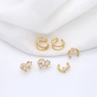 Earrings 14k Earring New Design 14K Gold Plated Inlaid Zircon Ear Cuff Earrings