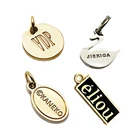 Custom Jewelry Tags Custom Custom Made Logo Engraved Cheap Gold Pendant Metal Jewelry Tags Charms For Necklace / Bracelet