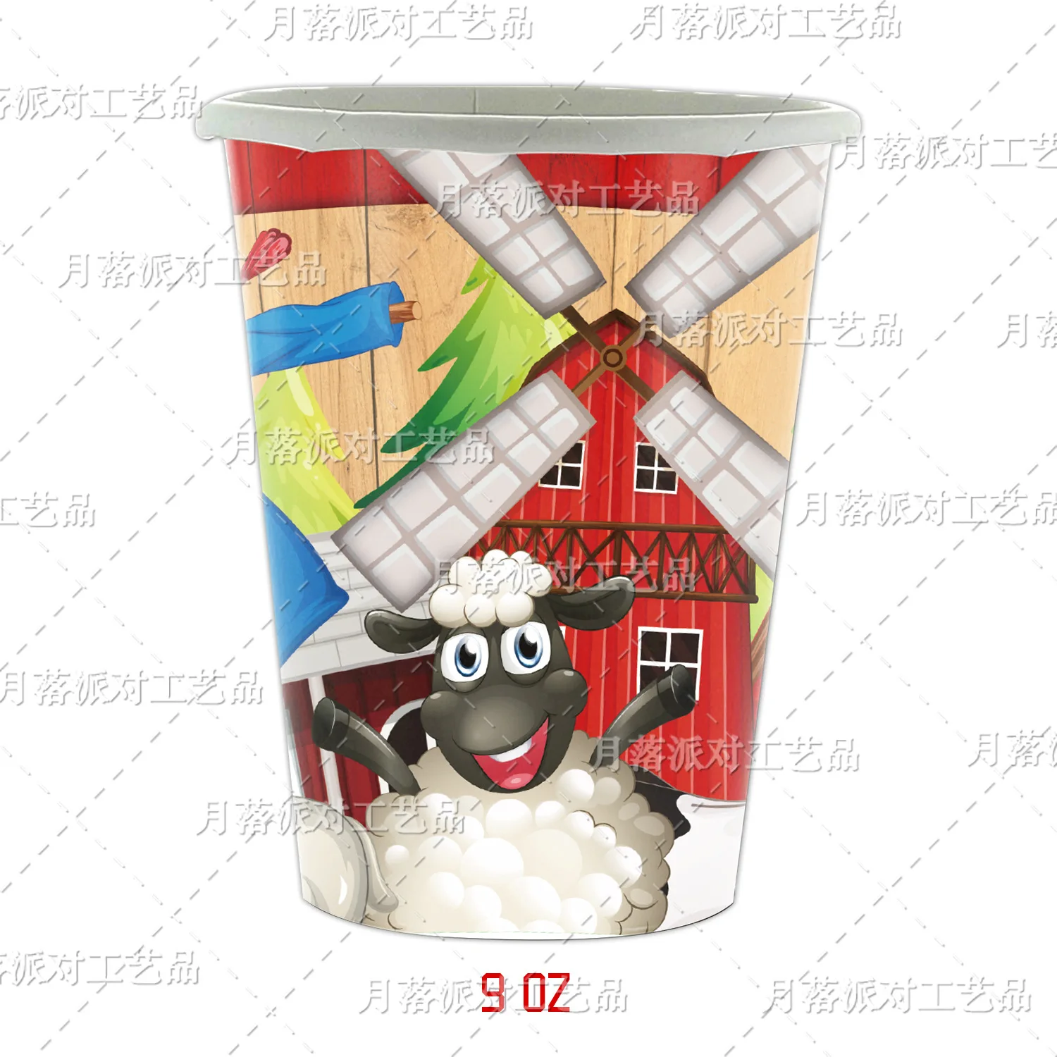 Farm Animals Children's Birthday Party Decoration Dinner Plates Paper Cups Tablecloths Disposable Cutlery Party Set