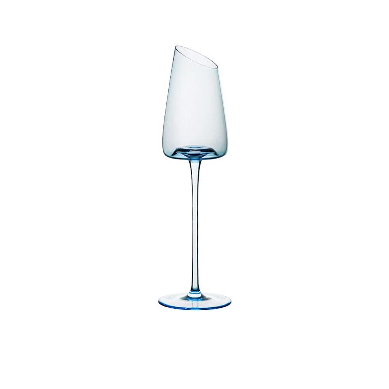 Elegant Crystal Glass Goblets Vertical Stripes Wine Glasses Ripple Drinking Glass Cups