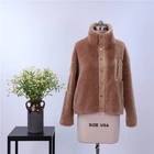 Jacket Coats Manufacturers Customized Women Jacket Winter Single Button Camel Short Faux Fur Coats