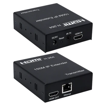 150M hdmi extender over IP H.264 HDMI Extender 150M HDMI TO RJ45 Extender with IR