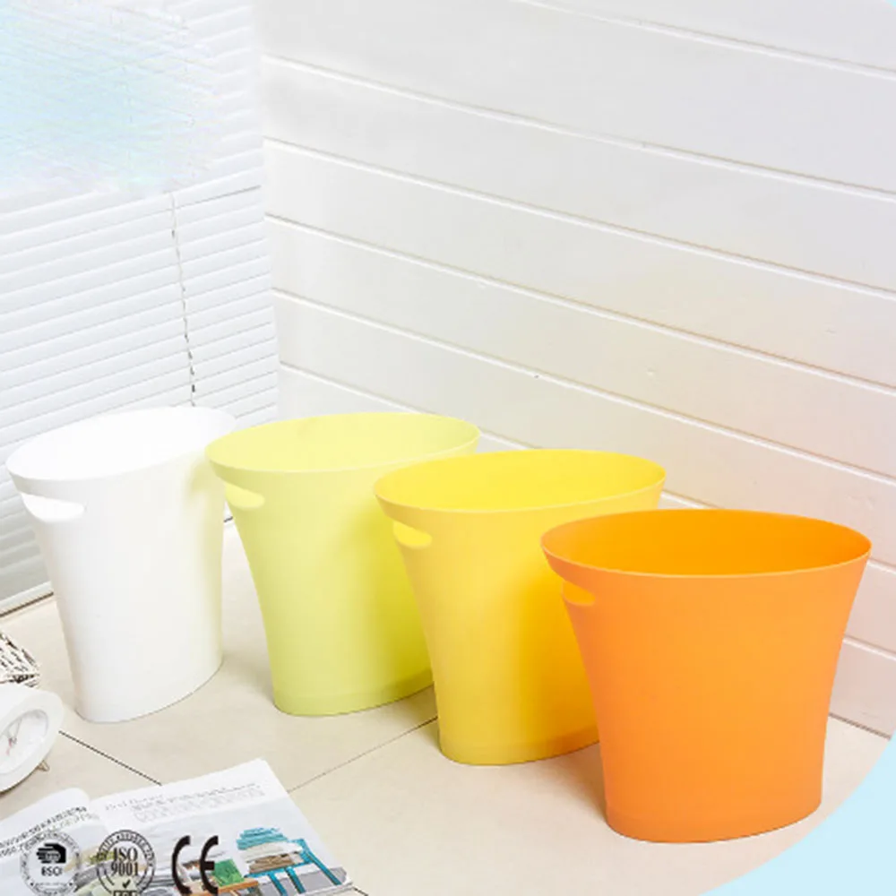 Cross Border Single Handed Plastic Simple Garbage Bin Bathroom Crevice Space Saving Storage Trash Cans