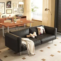 Nordic Modern Furniture Leather Coffee comfortable Living Room Apartment recliner Sofa