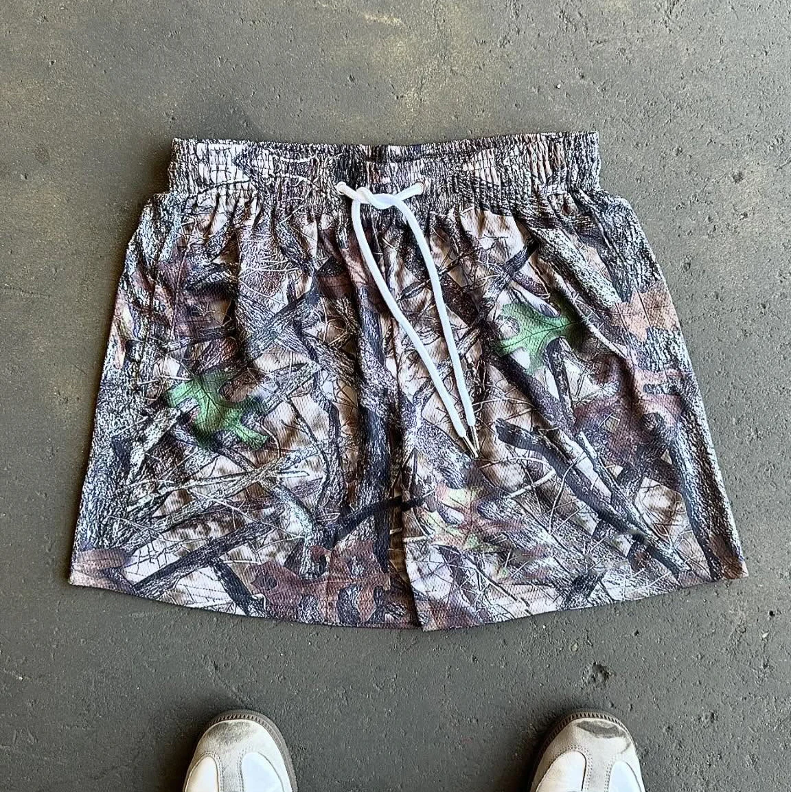 Summer Custom Printed Camouflage Camo Sports Running Polyester Mesh Shorts for Men manufacture