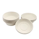 Round Bowl LOKYO Food Grade Sugarcane Bagasse Paper Pulp Biodegradable Round Disposable Salad Bowl