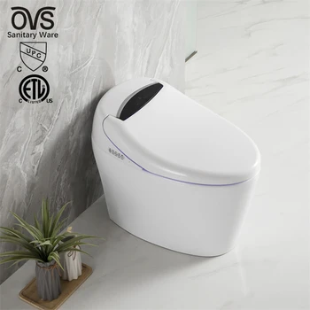 OVS Upc Etl Luxury No Water Pressure Foot Flush Smart Toilets Automatic Intelligent Bidet WC Toilet Bowl With Remote Control