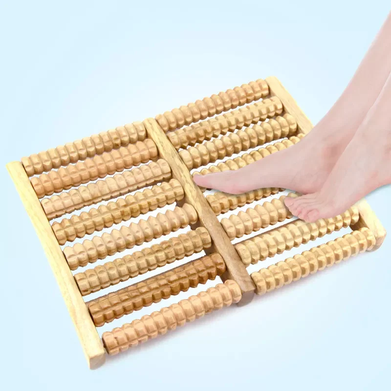 Wooden Scroll Air Pressure Foot Massager For Body Healthcare Massage Home Use Natural Wood Natural Spa Massage