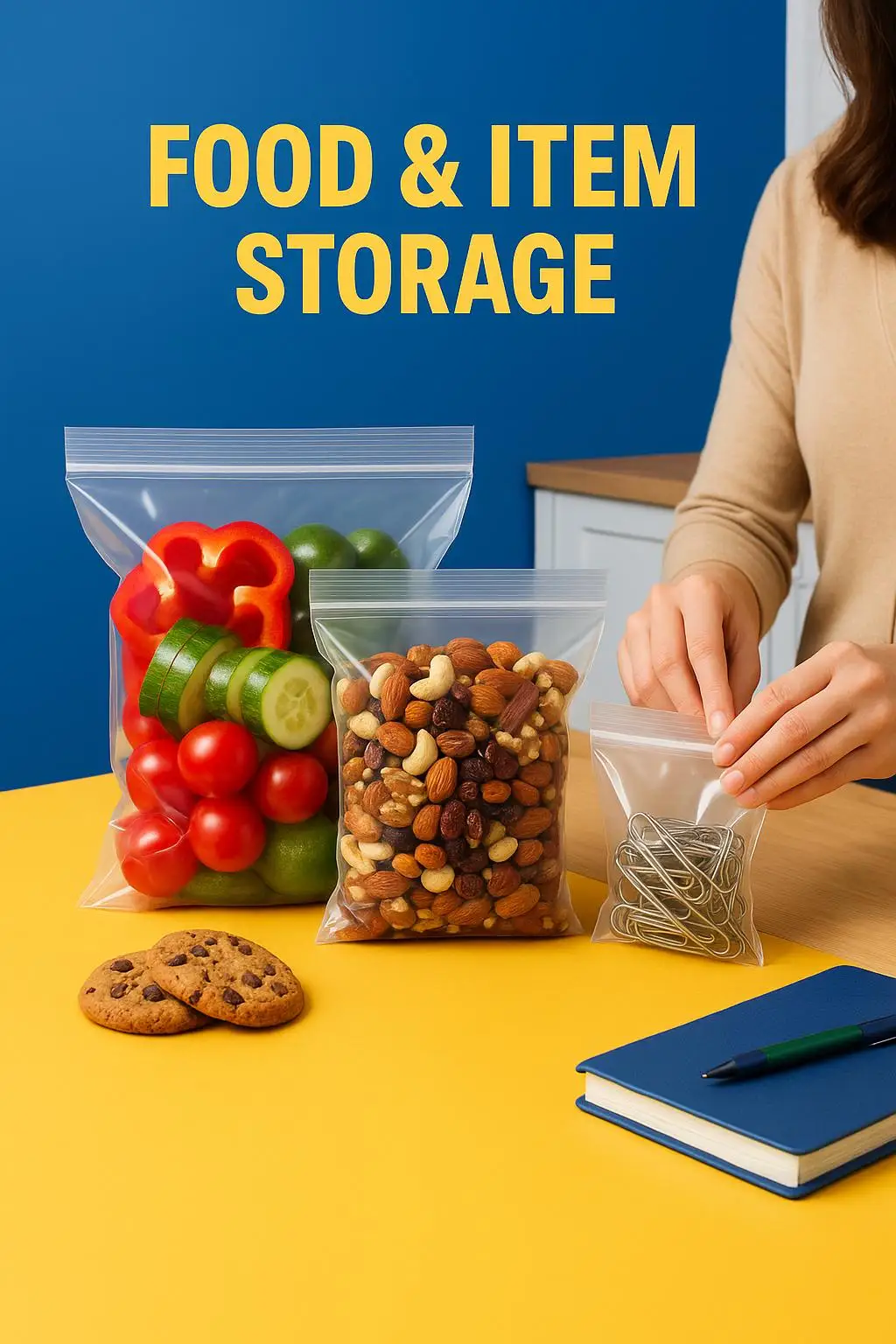 Recyclable Biodegradable Compostable PE Ziplock Bags for Food Packaging Clear Stand up Plastic Pouch with Zipper - detail 6