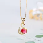 Blue Gold Blue Swan Pendant Necklace Jewelry 14K Gold Chain Plated Necklace Stainless Steel Necklace