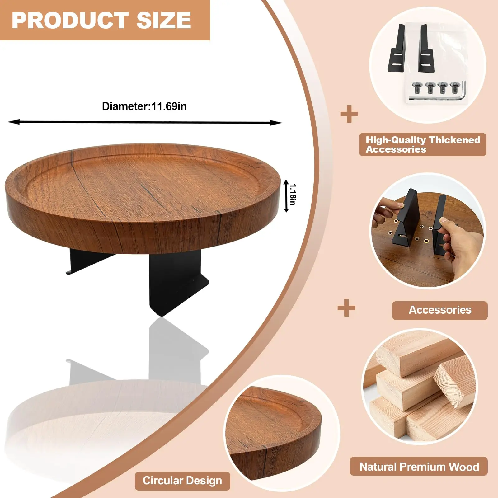 product custom foldable bamboo sofa armrest tray anti slip serving tray for food storage and table use-7