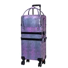 Beauty Box Cases Makeup New 3 In 1 Stylist Makeup Case Travel Rolling Trolley Snake Skin Makeup Beauty Storage Box