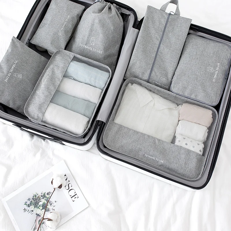 Portable Travel Underwear Organizer Set Clothes Tidy Pouch Storage Bag Suitcase Packing Set Travel Bag