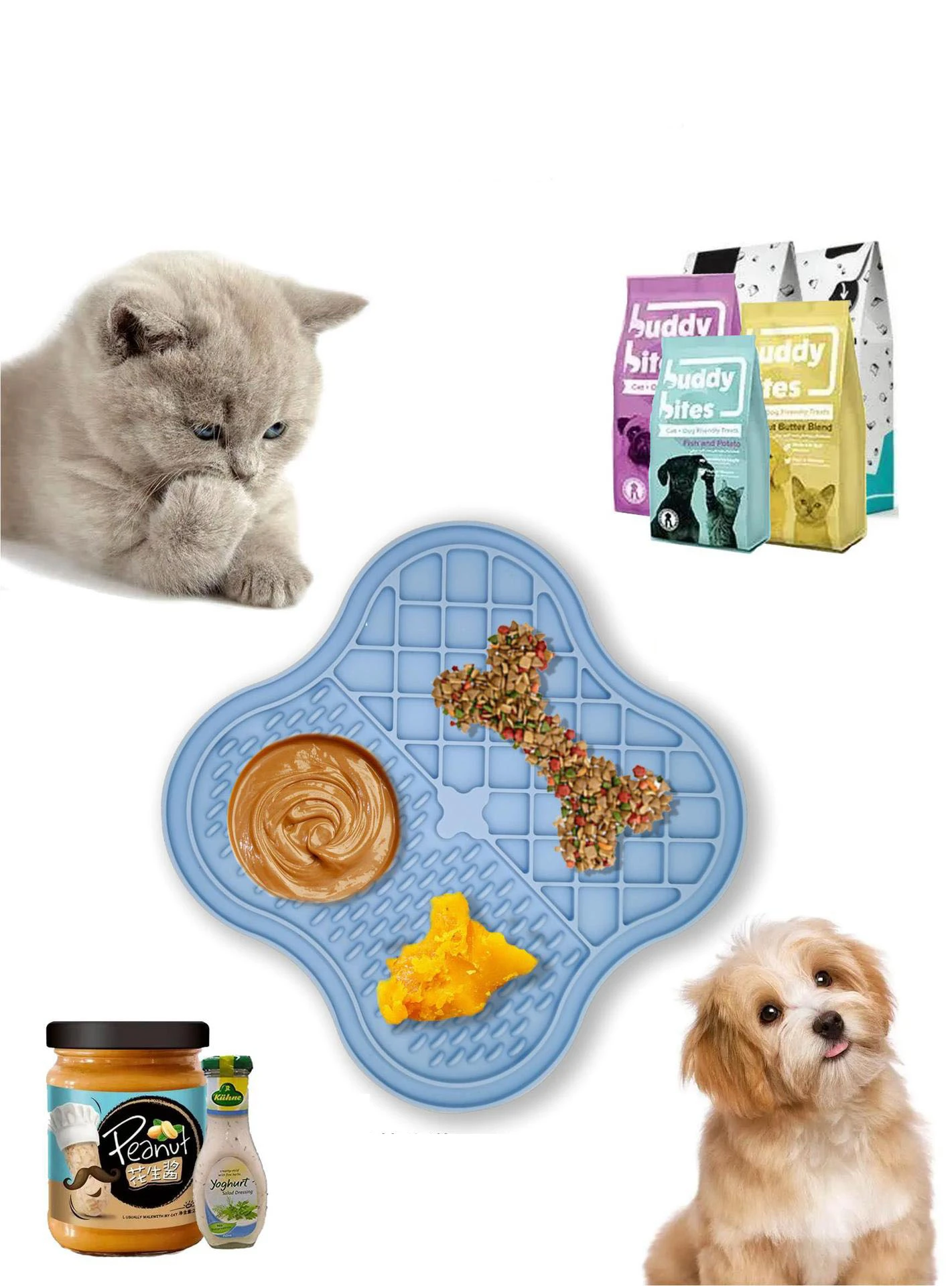 Wholesale Silicone Supplies Anxiety Relief Customized Slow Feeder Dog Cat Licking Mat Silicone Dog Lick Mats Pet Lick Pad