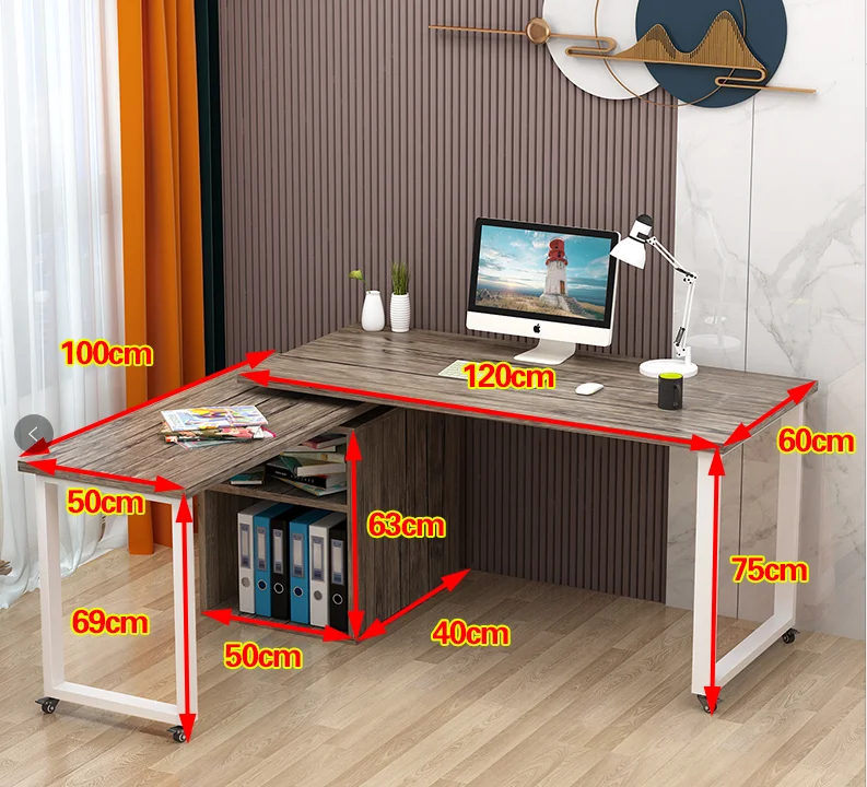 Desk With Cabinet Computer Desk Modern Style Home Office Furniture