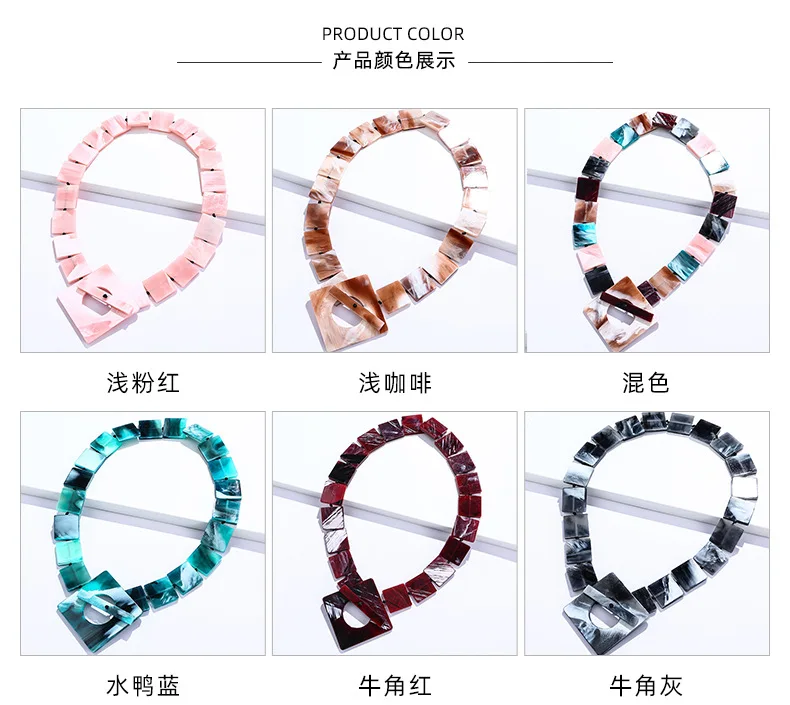 New Design Fashion Women Necklace Jewelry Colorful Acrylic handmade Long Wax Cord Necklace Girls Geometry Necklace.jpg