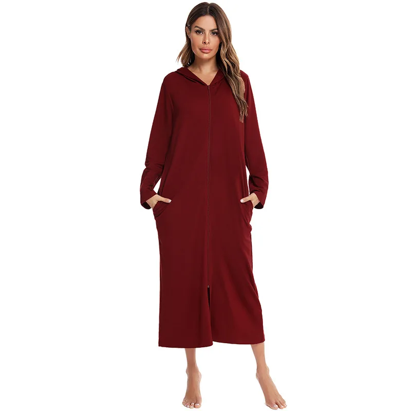 Newest Design Women's Autumn Winter New Women's Zipper Shirt Pajamas Long Sleeve Home Wear