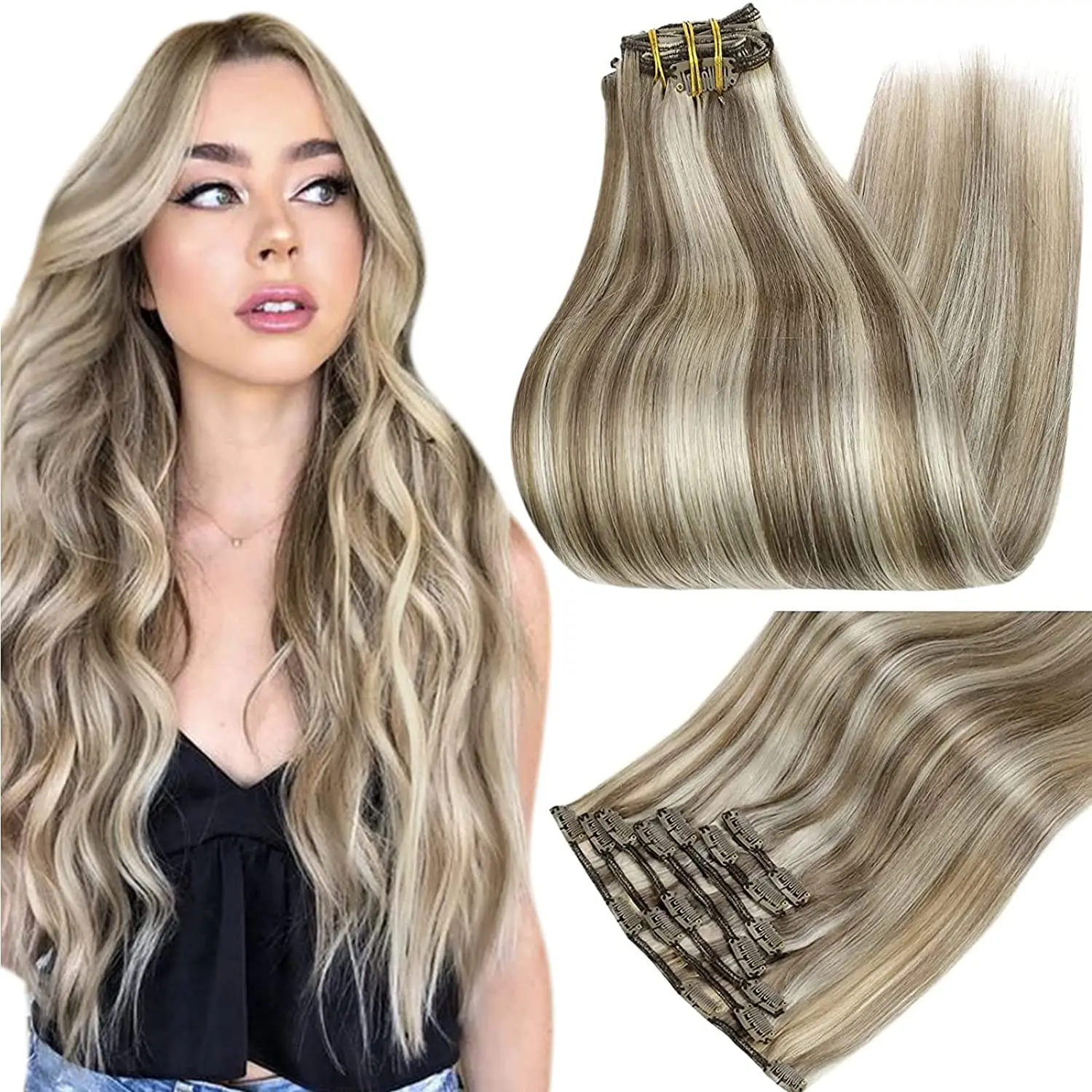 Full Shine #p8/60 Clip In Human Hair Extensions Long Remy Hair Extensions Double  Weft Clip Ins - Buy Hair Extensions Clip In,Clip Hair Extensions,Human Hair  Extension Clip Product on 