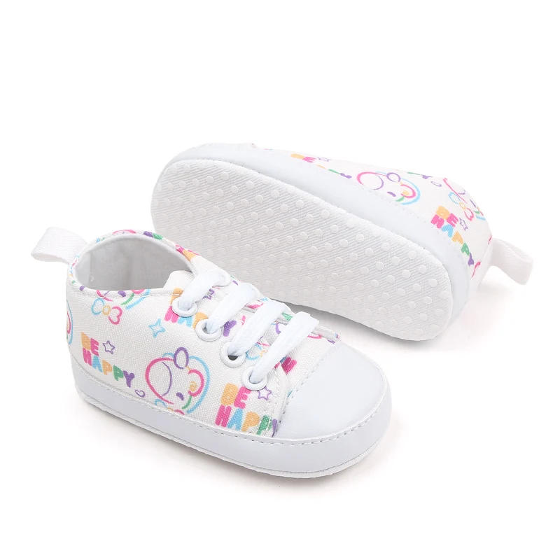 Cute Baby Girls and Boys Canvas Toddler Shoes Animal Pattern with Breathable Anti-Slip Features for Spring and Autumn factory