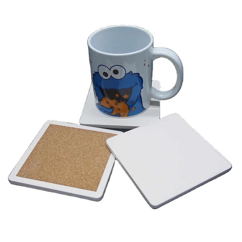 Sublimation Square Blank Ceramic Coaster Tile With Cork Back With