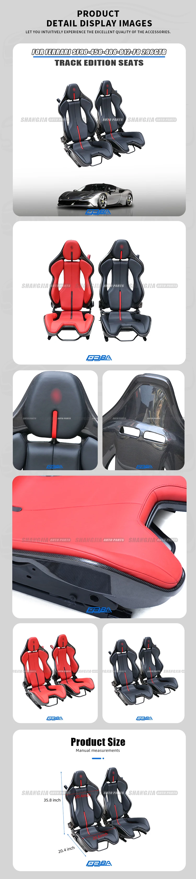 product hot sale customizable recline seat back adjustable racing seat for ferrari sf90 458 488 812 f8 296gtb948773197287739530-3